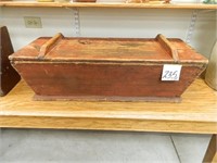 Primitive Red Wash Tabletop Dough Box w/ Lid