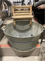 Galvanized Circular Wash Tub & Mangle