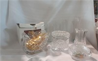 Crystal candy dishes and small vases