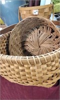 Three baskets, a small lamp, and  more