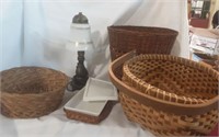 Baskets and a lamp
