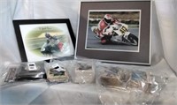 Two motorcycle photos and cards