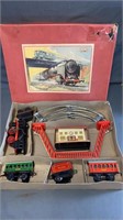 Vintage Tin Train Set has Key & Original