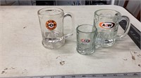 A&W glass mugs