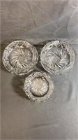 Three Heavy Vintage Pinwheel Ashtrays