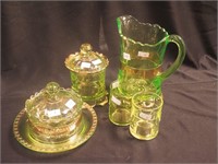 Five pieces of Ranson pattern early American