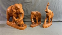 Decorative Wooden Elephants Measure from 7”- 10”