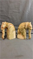 Marble Elephants / Bookends Measure 6.5” Height