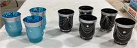 Lot of black & blue decorative cups
