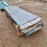 Skid of used 8' steel sheets
