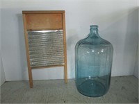 Glass Carboy & Washboard