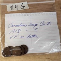 5 - 1918 Canadian large cents