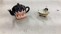Betty Boop teapot and trinket box