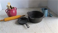 Griswold Cast Iron Dutch Oven and Skillet