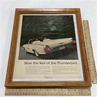 Framed Ford Thunderbird wall art