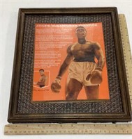 Wood framed Muhammad Ali wall art