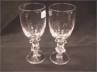 Pair of 7" Walt Disney water goblets with