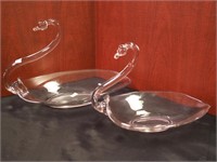 Two Duncan Miller crystal serving bowls in the