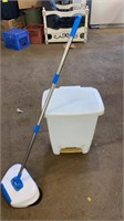 19.2” Garbage Can and a Hand Held Push Sweeper