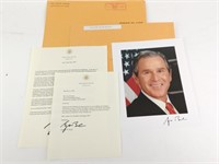 Autographed George W Bush 8 x 10 Photo & Letters