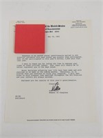 Autographed Dan Coats 1982 Letter from Congress