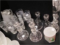 12 pieces of glassware: two pairs of