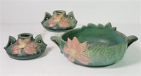 3 Roseville Pottery Green Clematis Pattern