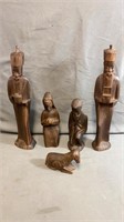 Beautiful Wood Nativity Figurines Measure from