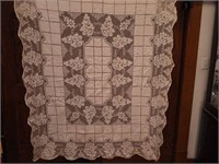 Hand crocheted tablecloth, 58" x 78"