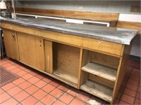 Wooden Prep Table with drawers, Stainless Steel