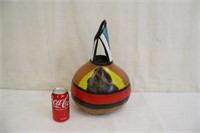 Unusual 15" Hand Painted & Signed Gourd