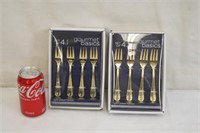 Set of 8 NIP Gold Plated Halston Forks By Mikasa
