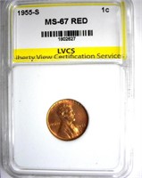 1955-S Cent LVCS MS-67 RD Lists For $165