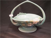 Roseville green art pottery basket 362-8"