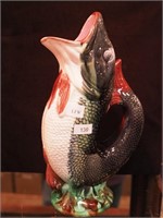 Majolica gurgle jug in the form of a fish