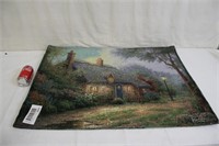 Thomas Kinkade Painted Tapestry Lighted Not Tested