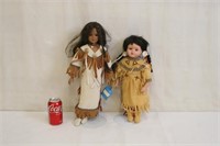 2 Native American Collectible Porcelain Dolls