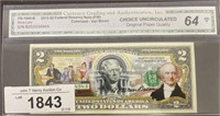 2013 2$ FEDERAL RESERVE NOTE COLORIZED