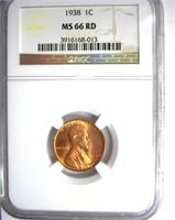 1938 Cent NGC MS-66 RD
