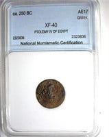 CA. 250 BC Ptolemy IV of Egypt NNC XF-40 AE17