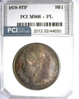 1878 8TF Morgan PCI MS-66+ PL Nice Toning rarity