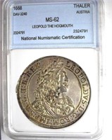 1668 Thaler NNC MS-62 Leopold The Hogmouth