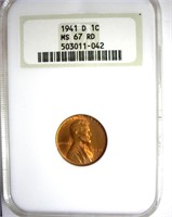 1941-D Cent NGC MS-67 RD Lists For $185