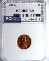 1926-S Cent PCI MS-64 RD LISTS FOR $9500