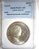 .925 Silver Medal NNC MS-69 PL USA
