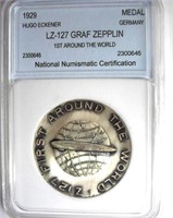 1929 White Medal NNC LZ-127 GRAF ZEPPLIN GERMANY