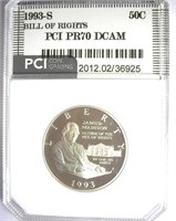 1993-S Bill of Rights 50C PCI PR-70 DCAM
