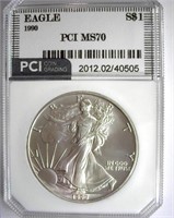 1990 Silver Eagle PCI MS-70 LISTS FOR $4850
