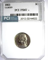 1951 Nickel PCI PR-67+ Cameo LISTS FOR $240