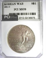 1991-D S$1 Korea PCI MS-70